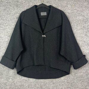 Oska Moessmer Black 100% Virgin Boiled Wool Cocoon Jacket‎ Women's Size II